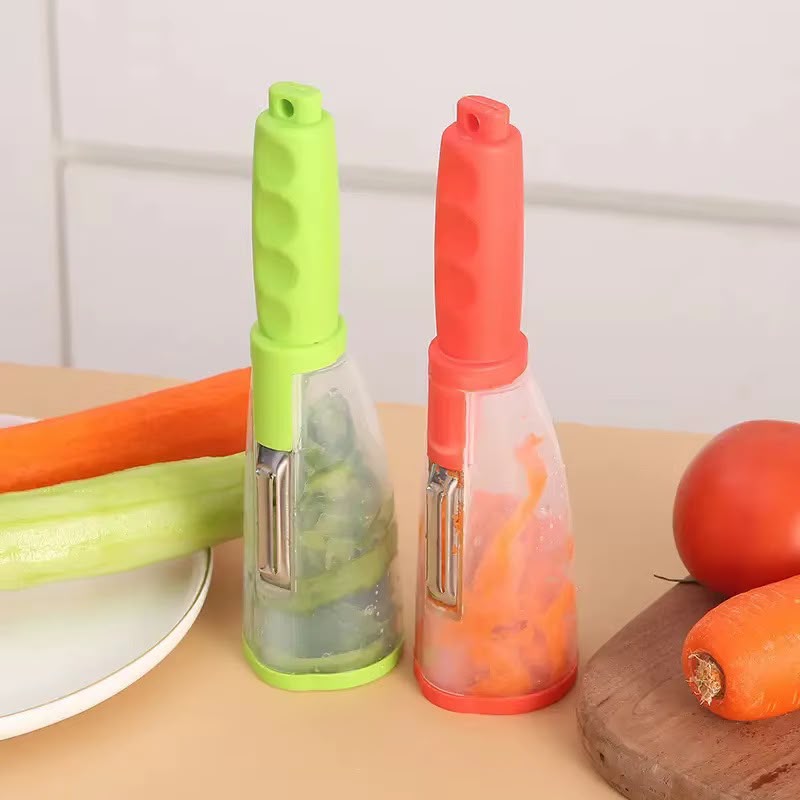 Éplucheur de légumes avec récipient intégré
