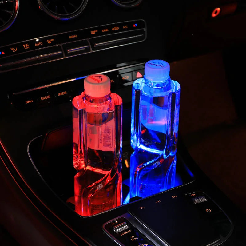 Lumières LED (2 pièces) pour porte-gobelets de voiture 7 couleurs changeantes